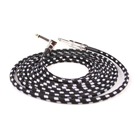Guitar Connection Wire Folk Bass Performance Noise Reduction Elbow Audio Guitar Wire, Size:, 0.5m(Black White), 1m(Black White), 3m(Black White), 6m(Black White)