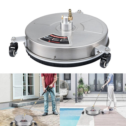 Round Floor Scrubber High Pressure Cleaner, Size:, 15 inch Plastic+2 Shots, 15 inch Stainless Steel+2 Shots