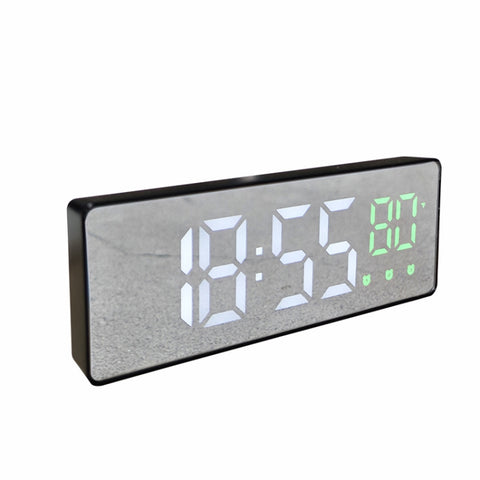 0715 Voice-activated LED Mute Date Temperature Display Electronic Clock, Black Surface Blue Light, Black Surface Green Light, Black Surface Red Light, White Shell Blue Light, White Shell Green Light, White Shell Red Light, Black Shell Blue Light       ...