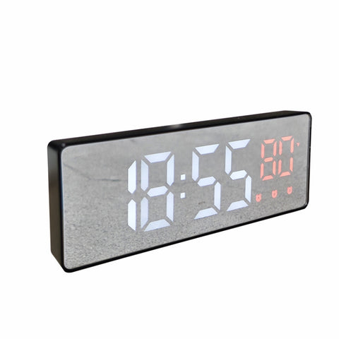 0715 Voice-activated LED Mute Date Temperature Display Electronic Clock, Black Surface Blue Light, Black Surface Green Light, Black Surface Red Light, White Shell Blue Light, White Shell Green Light, White Shell Red Light, Black Shell Blue Light       ...