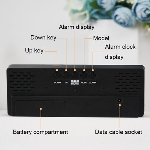 0715 Voice-activated LED Mute Date Temperature Display Electronic Clock, Black Surface Blue Light, Black Surface Green Light, Black Surface Red Light, White Shell Blue Light, White Shell Green Light, White Shell Red Light, Black Shell Blue Light       ...