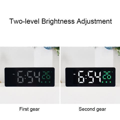 0715 Voice-activated LED Mute Date Temperature Display Electronic Clock, Black Surface Blue Light, Black Surface Green Light, Black Surface Red Light, White Shell Blue Light, White Shell Green Light, White Shell Red Light, Black Shell Blue Light       ...