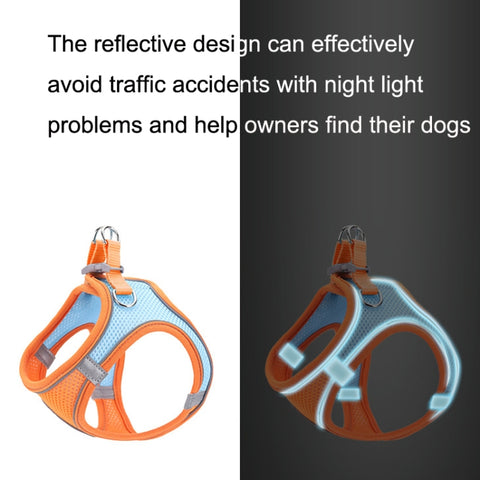 TM050 Pet Chest Strap Vest Type Breathable Reflective Traction Rope, XXXS, XXS, XS, S, M, L