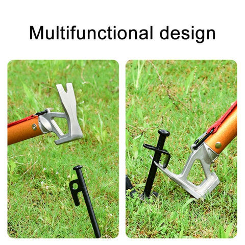 Outdoor Camping Multifunctional Tent Ground Nail Hammer, Silver, Black, Orange