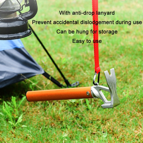 Outdoor Camping Multifunctional Tent Ground Nail Hammer, Silver, Black, Orange
