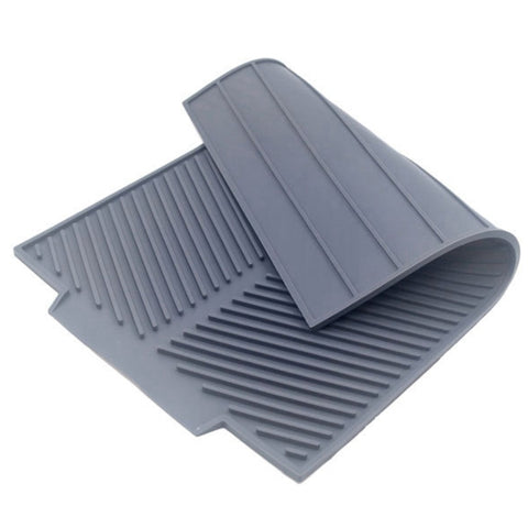 Silicone Drain Pad Kitchen Multifunctional Thermal Insulation Drying Pad, Grey, Green