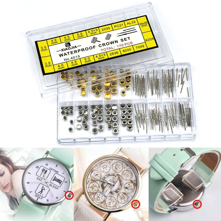 170 PCS / Box C012 Watch Accessories Epoxy Watch Crown and Stem Repair Parts, 170 PCS / Box C012