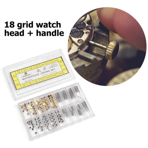 170 PCS / Box C012 Watch Accessories Epoxy Watch Crown and Stem Repair Parts, 170 PCS / Box C012
