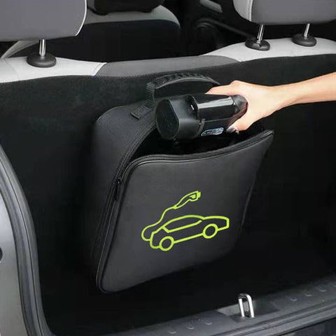 Car Charging Cable Storage Bag Carry Bag For Electric Vehicle Charger Plugs,Spec:, Round Without Logo, Round  With Logo, Square Without Logo, Square With Logo, Large With Logo, Large Without Logo