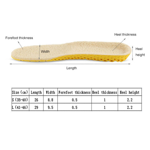 Imitation Lamb Wool Thickened Invisible Thermal Insole, S, L