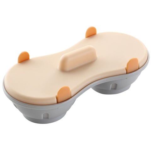 Two-compartment Steamed Egg Box Microwave Steamed Egg Plate  Egg Mold, Egg Plate (Blue), Egg Plate (Orange)
