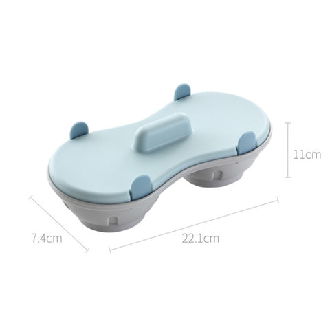 Two-compartment Steamed Egg Box Microwave Steamed Egg Plate  Egg Mold, Egg Plate (Blue), Egg Plate (Orange)