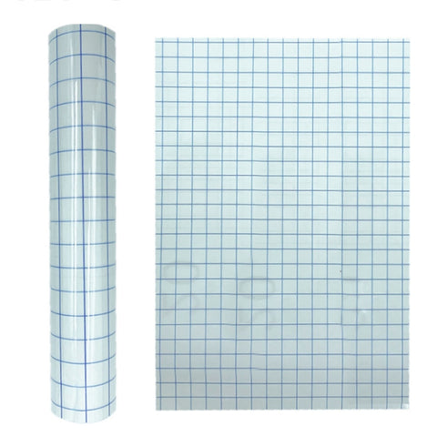 Self Adhesive Clear Lattice PVC Vinyl Positioning Transfer Film, 2 PCS 30cm x 100cm, 30cm x 500cm