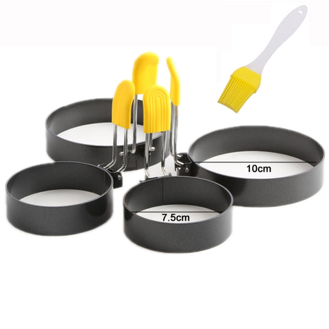 4-Pack Anti-Hot Egg Rings Non-Stick Round Fried Egg Maker Mold, 4-Pack Anti-Hot