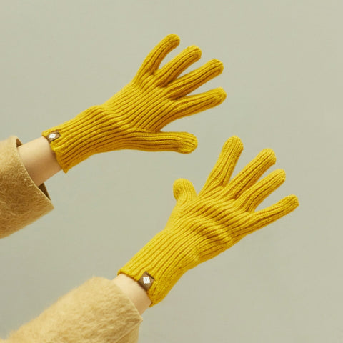 227-A0124 Wool Knit Striped Warm Touchscreen Gloves Winter Warm Cycling Gloves