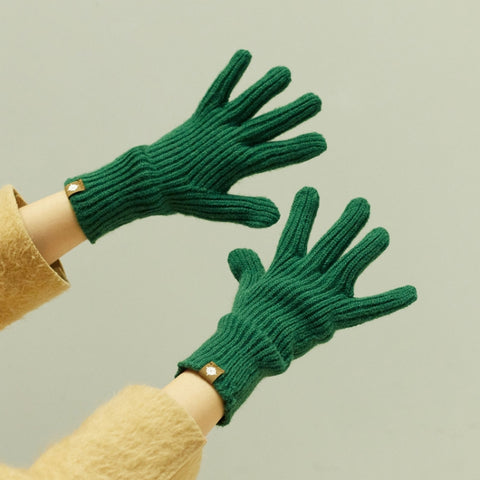227-A0124 Wool Knit Striped Warm Touchscreen Gloves Winter Warm Cycling Gloves