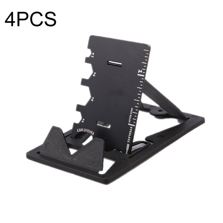 4 PCS Multifunction Folding Mobile Phone Bracket Mini EDC Tool Card Bottle Opener