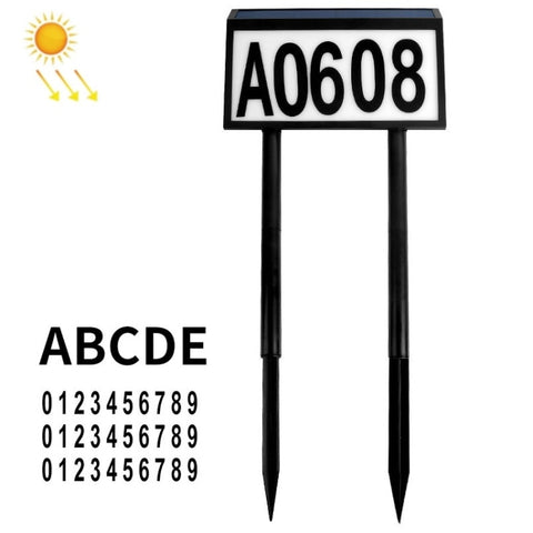 Solar LED Light Control Waterproof Plug Door Light, Style:, 5 Letters + 3 Sets Numbers, 26 Letters + 3 Sets Numbers