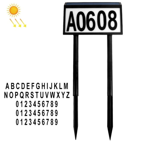 Solar LED Light Control Waterproof Plug Door Light, Style:, 5 Letters + 3 Sets Numbers, 26 Letters + 3 Sets Numbers