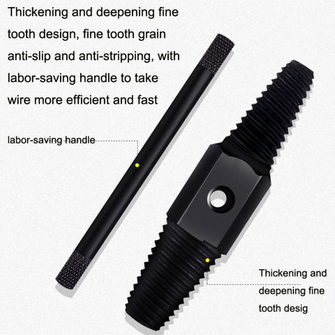 4 / 6 Points Faucet Break Screw Remover Smooth Silky Tooth Double-headed Screw Tool, Black