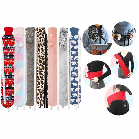 2L Long-strip Multifunctional Water-filled Rubber Hot Water Bags, Spec: Gradient Red Yellow, Gradient Red Yellow