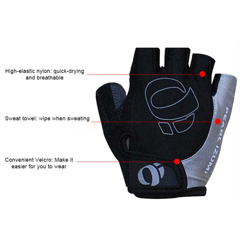 YIZIMI Anti-shock Half-finger Gloves Cycling Silicone Short Finger Gloves, S, M, L, XL