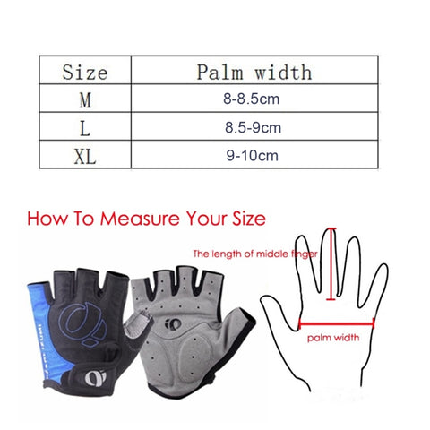 YIZIMI Anti-shock Half-finger Gloves Cycling Silicone Short Finger Gloves, S, M, L, XL