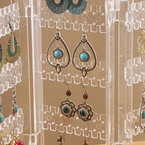 Multi-layer Rotating Earrings Storage Display Rack, Tube Type