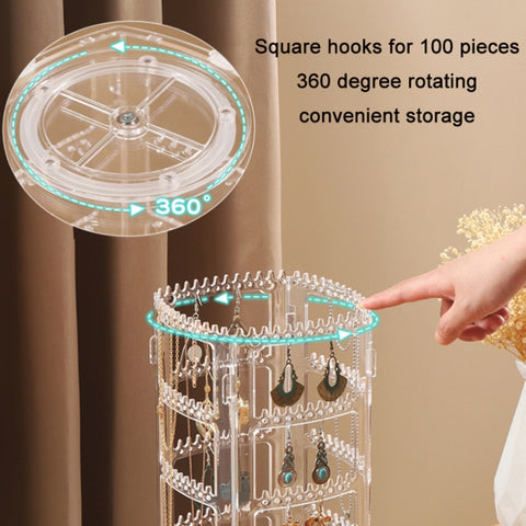 Multi-layer Rotating Earrings Storage Display Rack, Tube Type