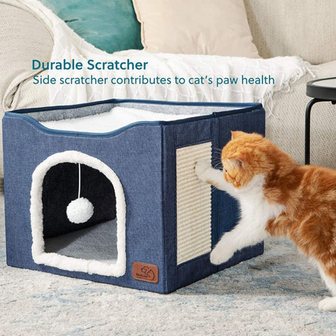 Pet Stool Pet Kennel Indoor Foldable Storage Stool Cat Dog Kennel, 41 x 41 x 35cm
