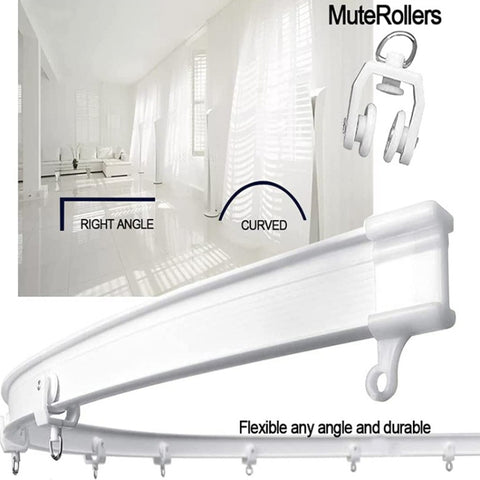 Model Steel Rail Bending Curtain Rail Flexible Guide Set, Size:, 5m White