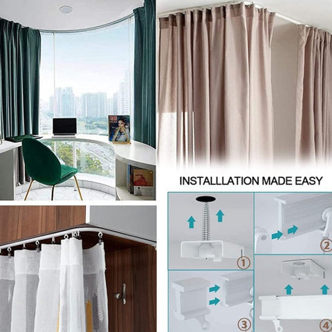 Model Steel Rail Bending Curtain Rail Flexible Guide Set, Size:, 5m White