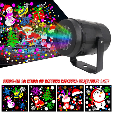 4W LED Snowflake Christmas Decoration Projector Light with 16 Patterns, EU Plug, US Plug, UK Plug, AU Plug, USB 5V