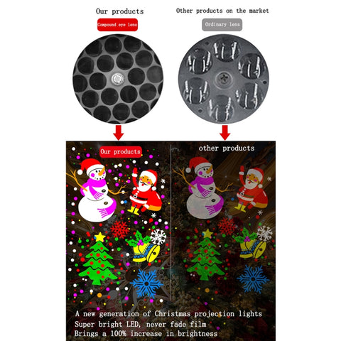 4W LED Snowflake Christmas Decoration Projector Light with 16 Patterns, EU Plug, US Plug, UK Plug, AU Plug, USB 5V