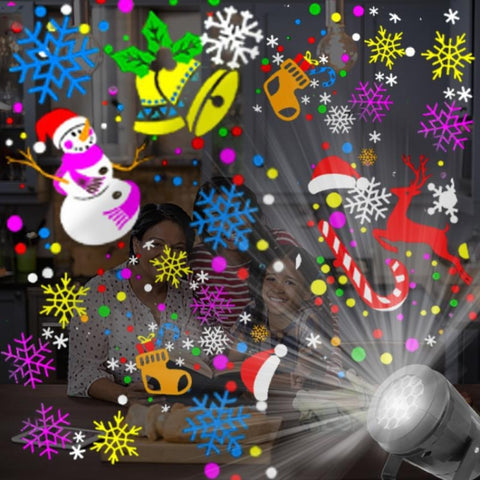4W LED Snowflake Christmas Decoration Projector Light with 16 Patterns, EU Plug, US Plug, UK Plug, AU Plug, USB 5V