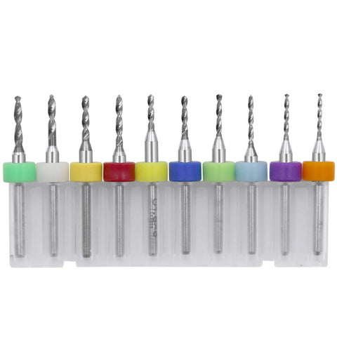 10 In 1 PCB Tungsten Steel Drill Bits Carving Miniature Drill Bits, Size:, 0.1-1mm, 0.6-1.5mm, 1.1-2mm, 1.5-2.4mm, 2.1-3.0mm