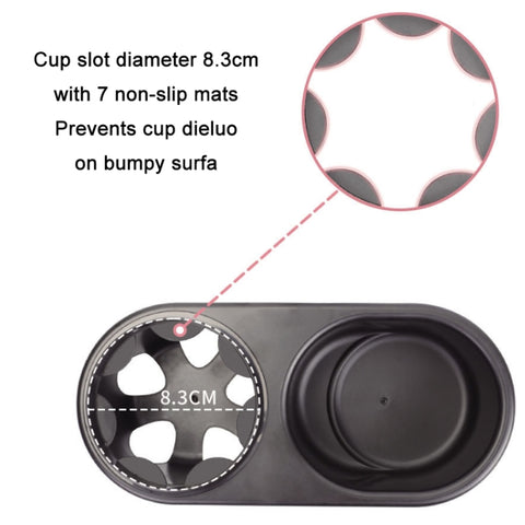 Stroller Double Cup Holder Pushchair Bottle Snack Box Shelf, J4100