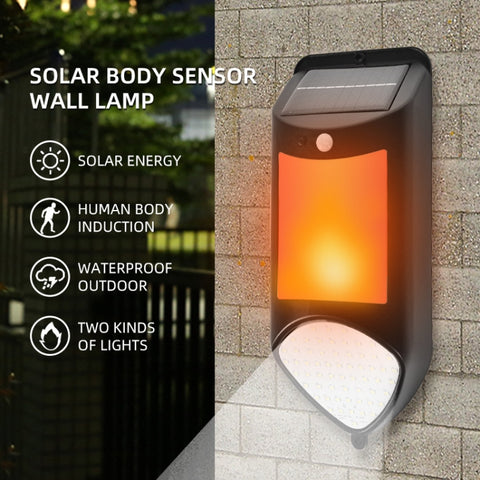 X-A18 59 LED Solar LED Flame Human Sensor Lights Garden Lights