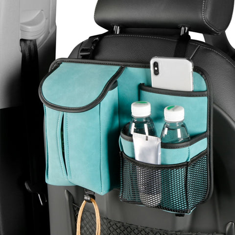 DE RAN FU Flip Fur Car Seat BackTissue Box Storage Hanging Bag With Hook, 1122 Black, 1122 Grey, 1122 Blue, 1122 Brown