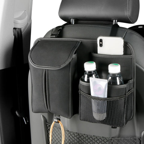 DE RAN FU Flip Fur Car Seat BackTissue Box Storage Hanging Bag With Hook, 1122 Black, 1122 Grey, 1122 Blue, 1122 Brown