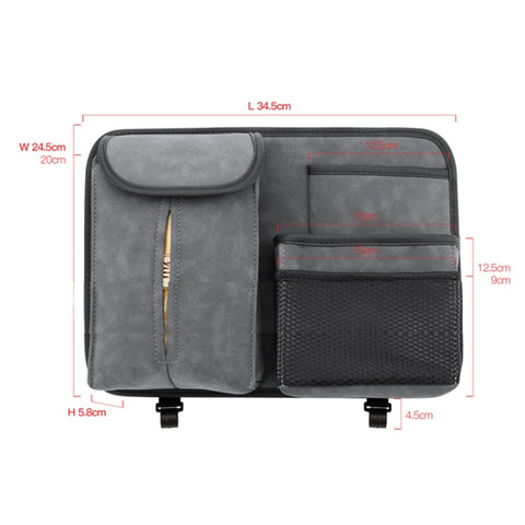 DE RAN FU Flip Fur Car Seat BackTissue Box Storage Hanging Bag With Hook, 1122 Black, 1122 Grey, 1122 Blue, 1122 Brown