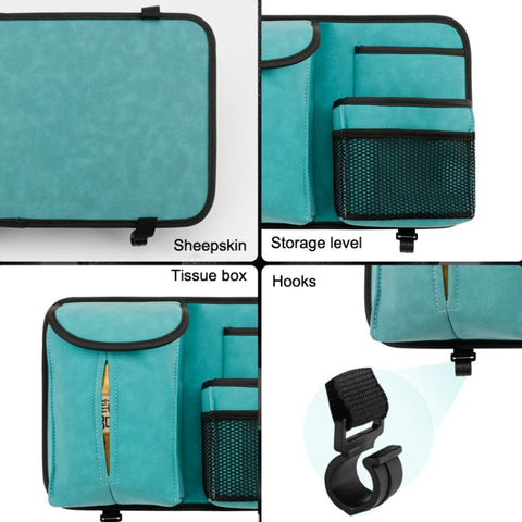 DE RAN FU Flip Fur Car Seat BackTissue Box Storage Hanging Bag With Hook, 1122 Black, 1122 Grey, 1122 Blue, 1122 Brown