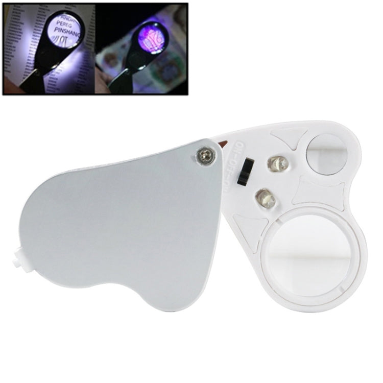 MG9889 30X-60X Mini Dual-Lens Craft Appreciation Magnifying Glass with LED Light, Dual-Lens 30X-60X