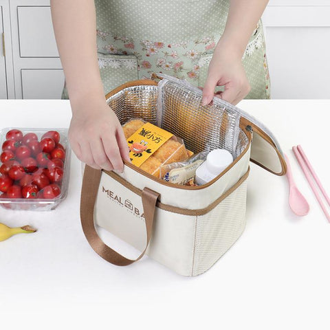Insulated Square Lunch Bag with Handles Thermal Food Delivery Bag for Meal Prep, Small, Medium, Large