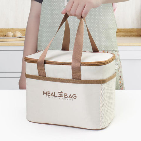 Insulated Square Lunch Bag with Handles Thermal Food Delivery Bag for Meal Prep, Small, Medium, Large