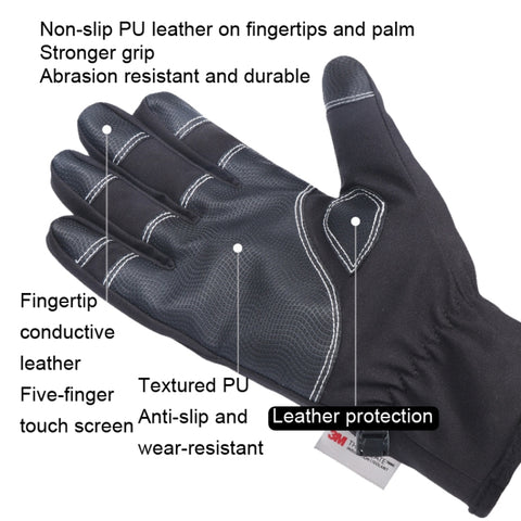 HUNTRANGE A023 Outdoor Waterproof Sports Riding Velvet Touch Screen Gloves, M, L, XL