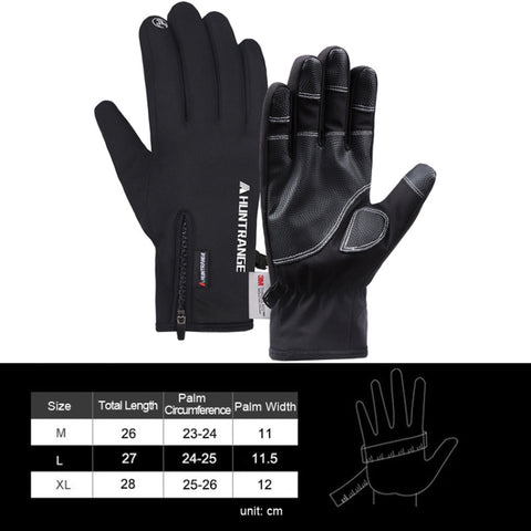 HUNTRANGE A023 Outdoor Waterproof Sports Riding Velvet Touch Screen Gloves, M, L, XL