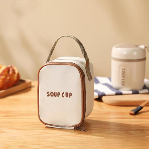 Insulated Thermal Tote Bag for Food Jars & Cups Protective Carrier for Soup Thermos, Breakfast Cups, Small, Medium, Large