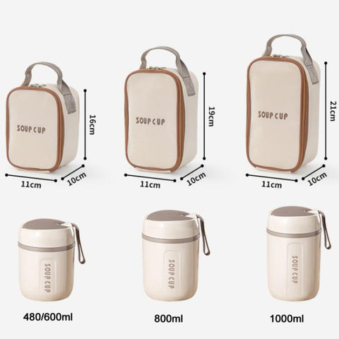 Insulated Thermal Tote Bag for Food Jars & Cups Protective Carrier for Soup Thermos, Breakfast Cups, Small, Medium, Large