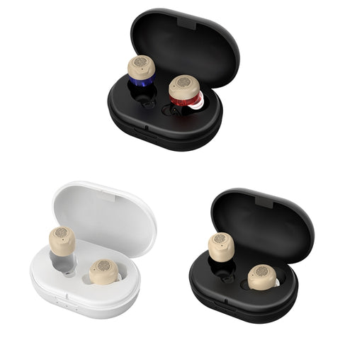 GM-902 Wireless Magnetic Charging Hearing Aids Elderly Sound Amplifier, (Red Blue+Black), (Skin-color+White), (Skin-color+Black)